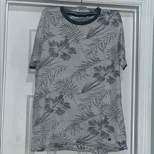 Denim & Flower Gray Floral Short Sleeve Tee